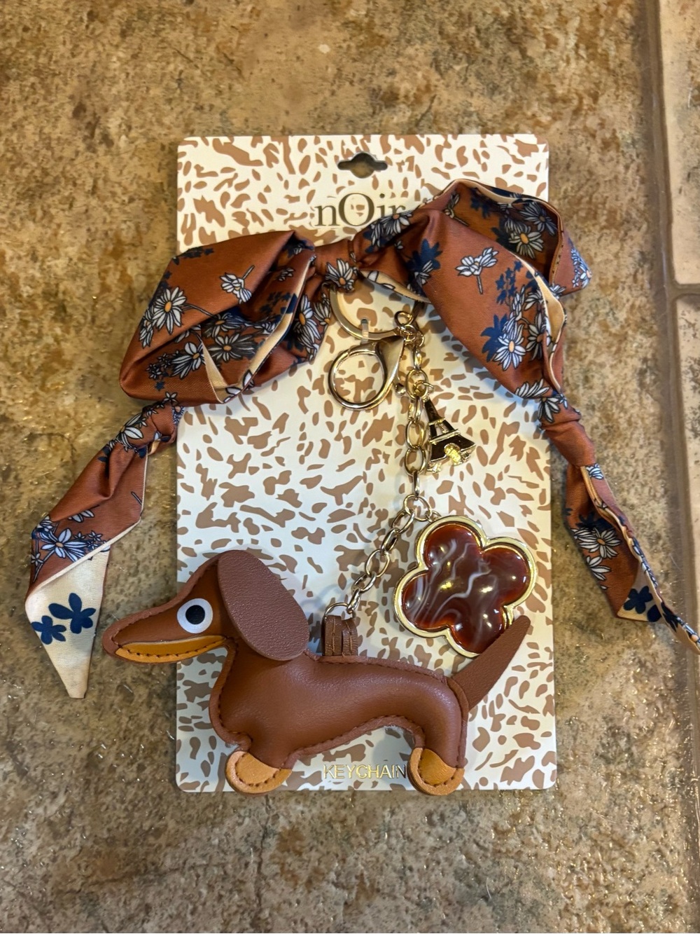 NWT Noir Multi Charm Dachshund Keychain and Bag Accessory